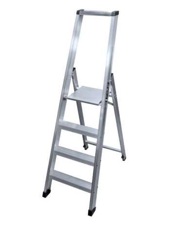 Escalera de tijera XL de 6 peldaños con plataforma de 30x30 cm marca KTL