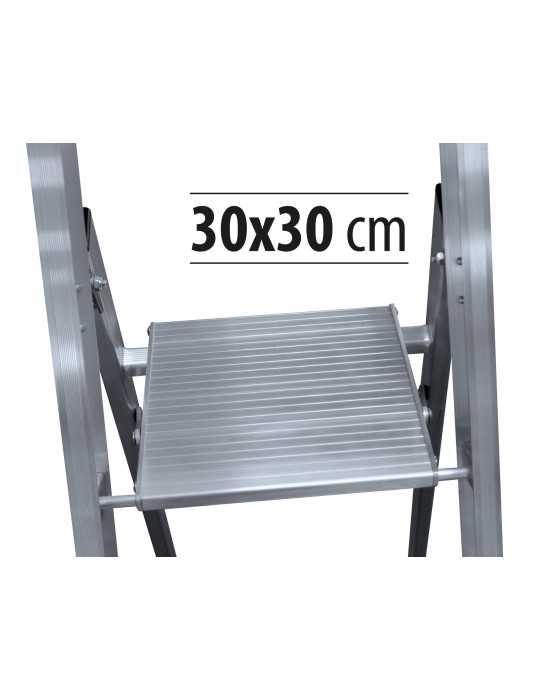 Escalera de tijera XL de 6 peldaños con plataforma de 30x30 cm marca KTL