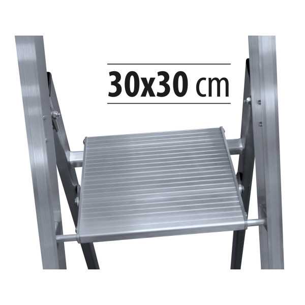 Escalera de tijera XL de 12 peldaños con plataforma de 30x30 cm marca KTL