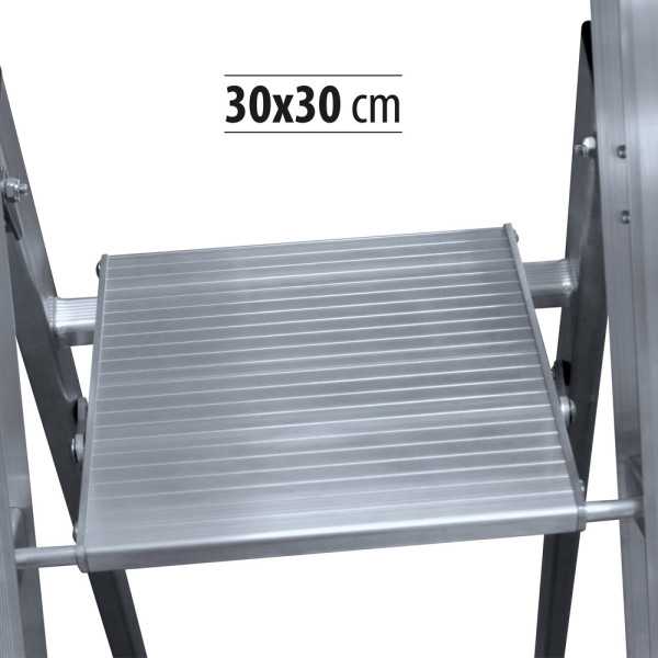 Escalera de tijera XL-S de 4 peldaños con plataforma de 30x30 cm marca KTL