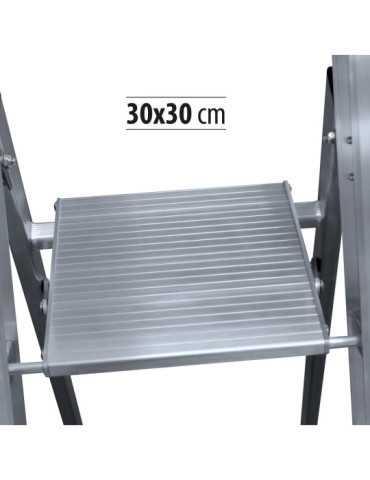Escalera de tijera XL-S de 8 peldaños con plataforma de 30x30 cm marca KTL 2