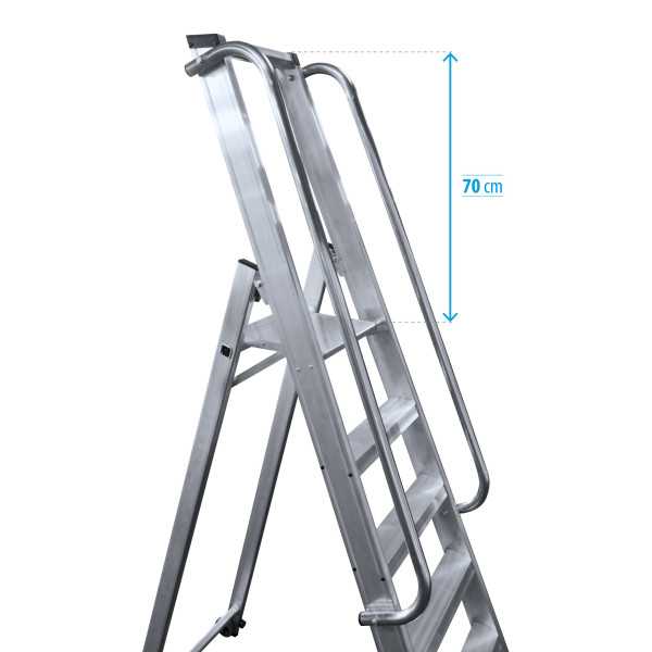 Escalera de tijera XL-S de 9 peldaños con plataforma de 30x30 cm marca KTL