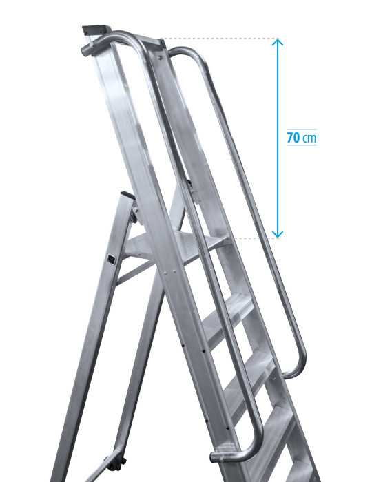 Escalera de tijera XL-S de 9 peldaños con plataforma de 30x30 cm marca KTL