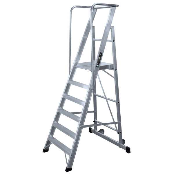 Escalera móvil con plataforma, plegable 2XL de 2 peldaños con plataforma de 45x45 cm marca KTL