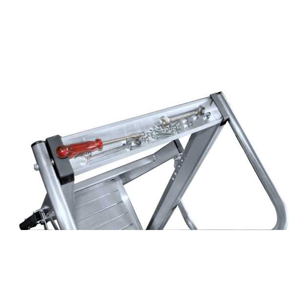 Escalera móvil con plataforma, plegable 2XL de 2 peldaños con plataforma de 45x45 cm marca KTL