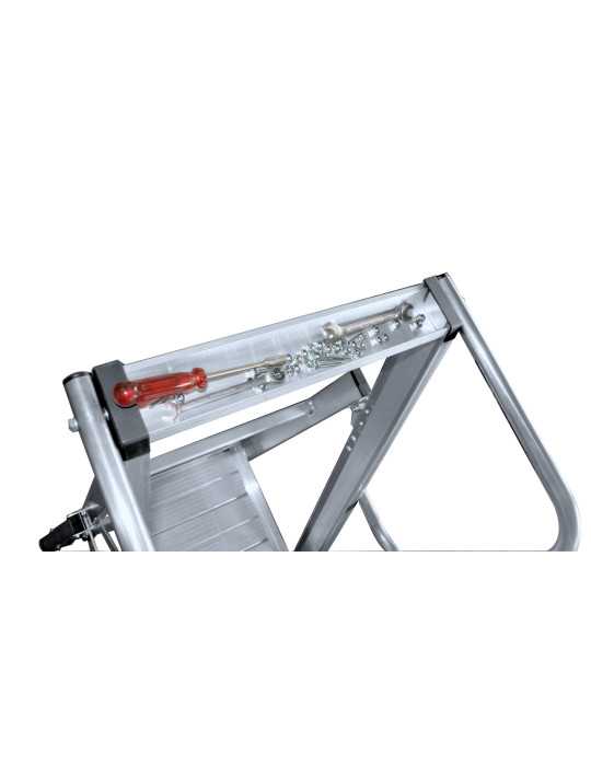 Escalera móvil con plataforma, plegable 2XL de 2 peldaños con plataforma de 45x45 cm marca KTL