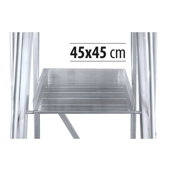 Escalera móvil con plataforma, plegable 2XL de 2 peldaños con plataforma de 45x45 cm marca KTL