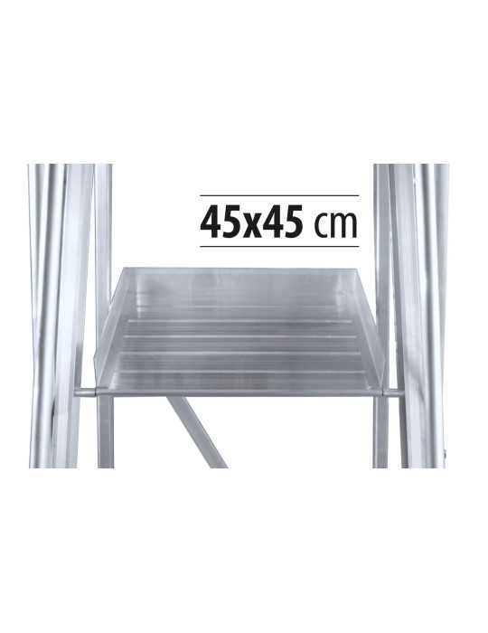 Escalera móvil con plataforma, plegable 2XL de 4 peldaños con plataforma de 45x45 cm marca KTL