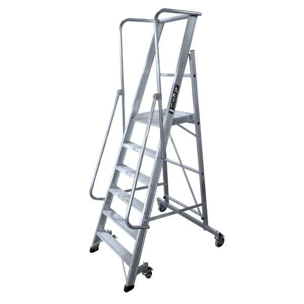 Escalera móvil con plataforma, plegable 2XL-S de 2 peldaños con plataforma de 45x45 cm marca KTL