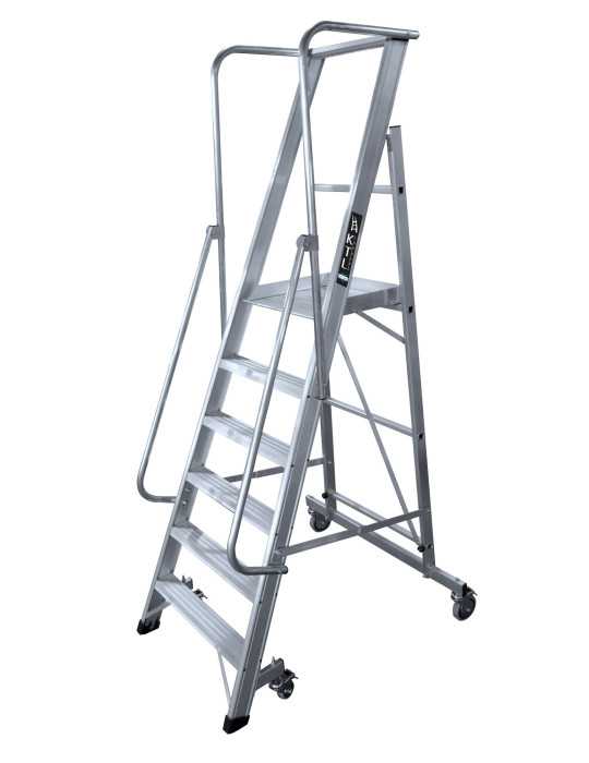 Escalera móvil con plataforma, plegable 2XL-S de 2 peldaños con plataforma de 45x45 cm marca KTL