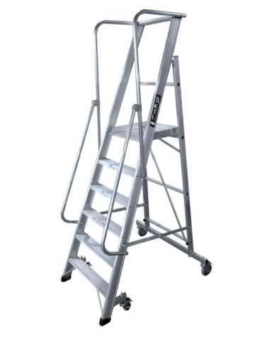 Escalera móvil con plataforma, plegable 2XL-S de 3 peldaños con plataforma de 45x45 cm marca KTL