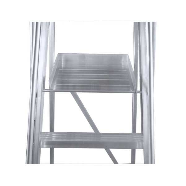 Escalera móvil con plataforma, plegable 2XL-S de 3 peldaños con plataforma de 45x45 cm marca KTL