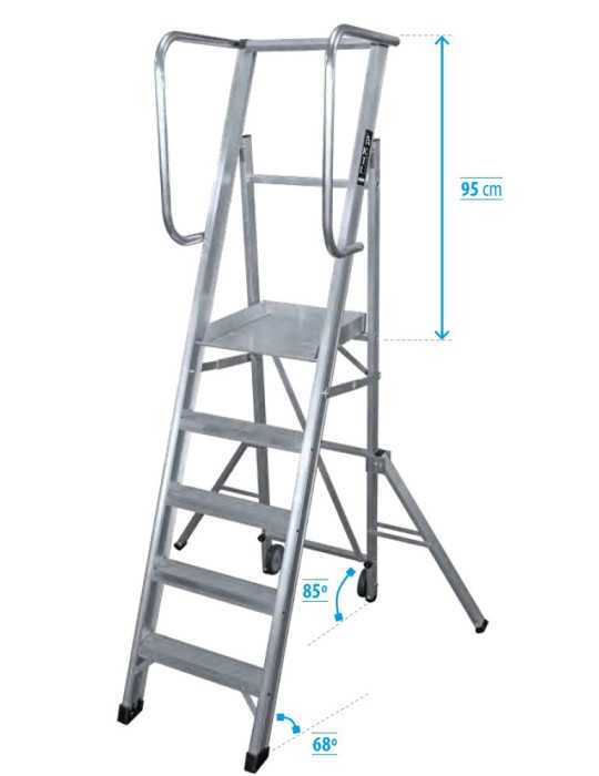 Escalera móvil con plataforma, plegable K-WORK de 3 peldaños con plataforma de 40x45 cm marca KTL