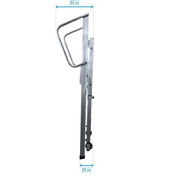 Escalera móvil con plataforma, plegable K-WORK de 3 peldaños con plataforma de 40x45 cm marca KTL