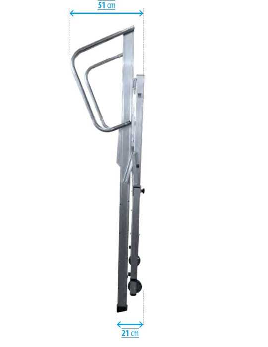 Escalera móvil con plataforma, plegable K-WORK de 4 peldaños con plataforma de 40x45 cm marca KTL