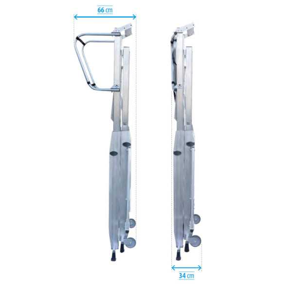 Escalera móvil con plataforma, telescópica y plegable K-TELEX 45 de 4 peldaños con plataforma de 40x45 cm marca KTL