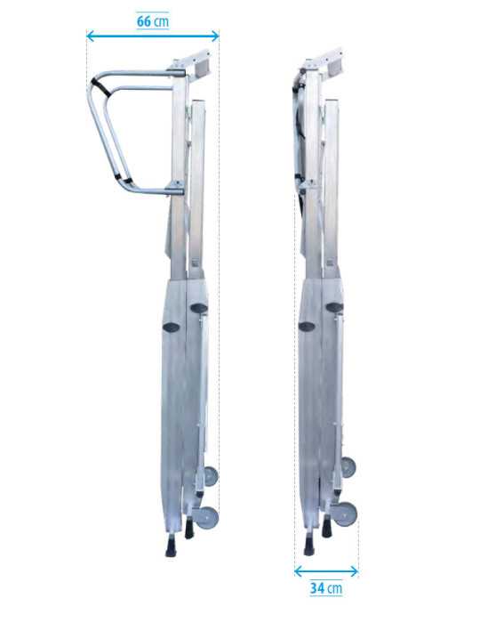 Escalera móvil con plataforma, telescópica y plegable K-TELEX 45 de 5 peldaños con plataforma de 40x45 cm marca KTL