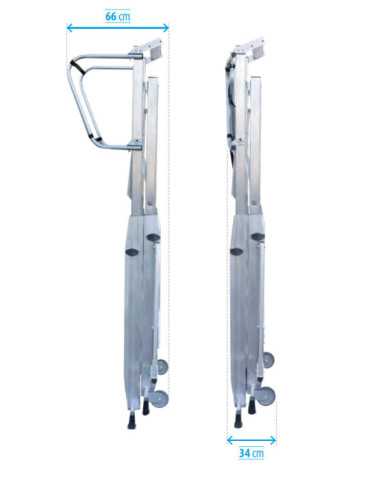 Escalera móvil con plataforma, telescópica y plegable K-TELEX 45S de 5 peldaños con plataforma de 40x45 cm marca KTL 2
