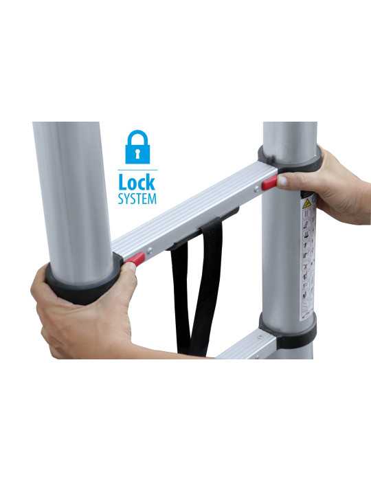 Escalera telescópica de apoyo KLAK-KLAK de 9 peldaños marca KTL