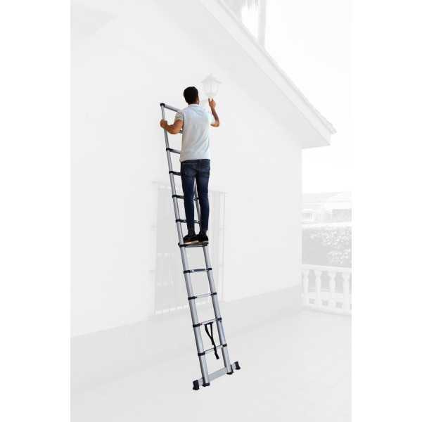 Escalera telescópica de apoyo KLAK-KLAK de 9 peldaños marca KTL