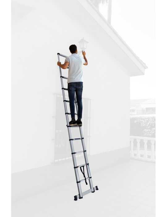 Escalera telescópica de apoyo KLAK-KLAK de 9 peldaños marca KTL
