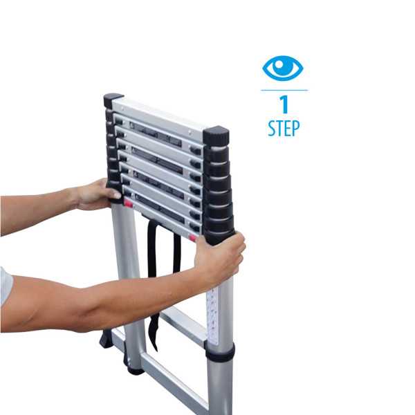 Escalera telescópica de apoyo KLAK-KLAK de 9 peldaños marca KTL