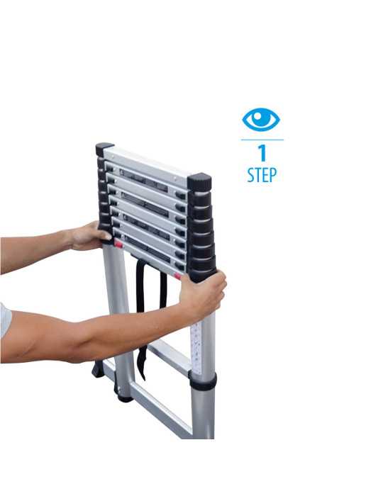 Escalera telescópica de apoyo KLAK-KLAK de 12 peldaños marca KTL