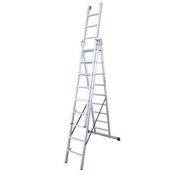 Escalera triple con base Industrial de 7x3 peldaños marca KTL