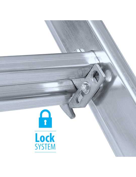 Escalera triple con base Industrial de 7x3 peldaños marca KTL