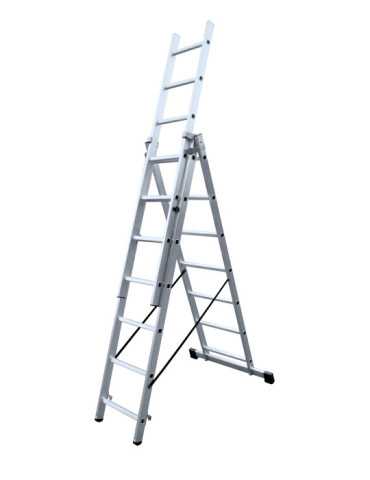 Escalera triple con base Profesional de 7x3 peldaños marca KTL
