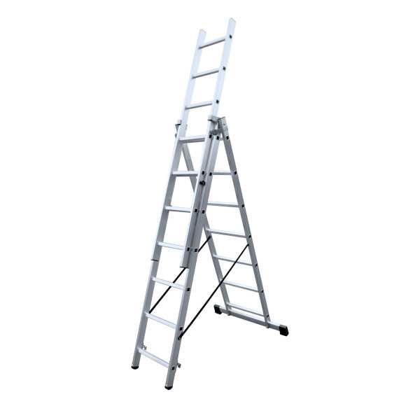 Escalera triple con base Profesional de 7x3 peldaños marca KTL