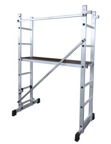 Escalera-andamio multiusos Brico-Office de 6x2 peldaños con plataforma de 118x33 cm marca KTL