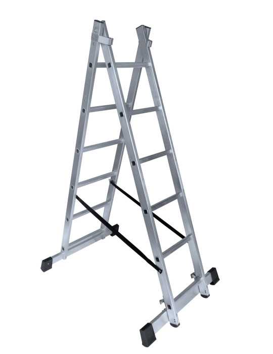 Escalera-andamio multiusos Brico-Office de 9x2 peldaños con plataforma de 118x33 cm marca KTL