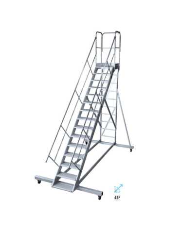 Pasarela de doble acceso de 45 Grados MAX de 2 peldaños con plataforma de 60x60 cm marca KTL