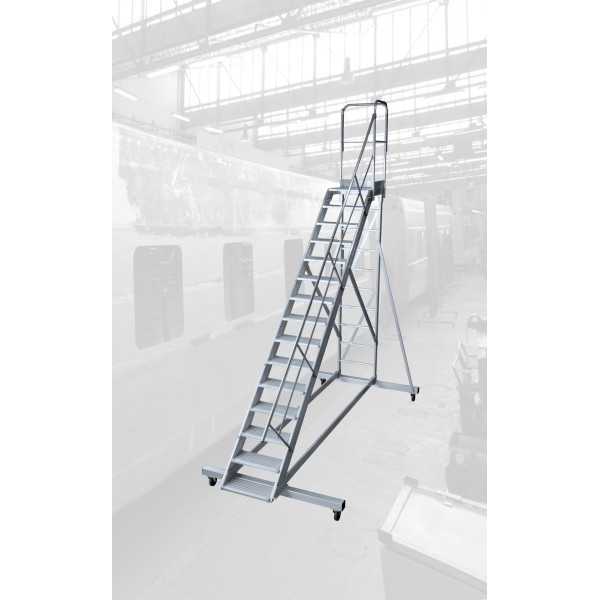 Pasarela de doble acceso de 45 Grados MAX de 2 peldaños con plataforma de 60x60 cm marca KTL