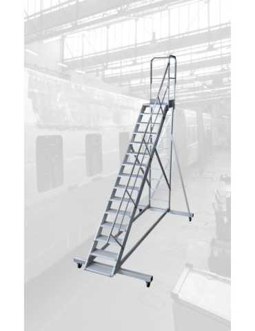 Pasarela de doble acceso de 45 Grados MAX de 4 peldaños con plataforma de 60x60 cm marca KTL 2