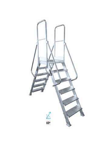 Pasarela de doble acceso de 60 Grados MAX de 2 peldaños con plataforma de 60x60 cm marca KTL