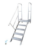 Escalera de acceso con plataforma de 45 Grados MAX de 4 peldaños con plataforma de 60x60 cm marca KTL