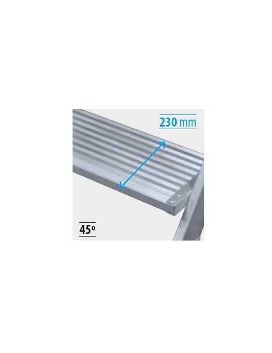 Escalera de acceso con plataforma de 45 Grados MAX de 4 peldaños con plataforma de 60x60 cm marca KTL