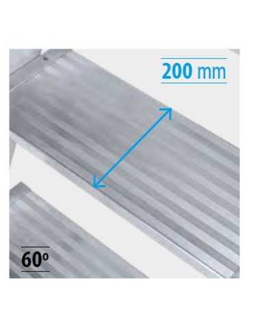Escalera de acceso con plataforma de 60 Grados MAX de 9 peldaños con plataforma de 60x60 cm marca KTL 2