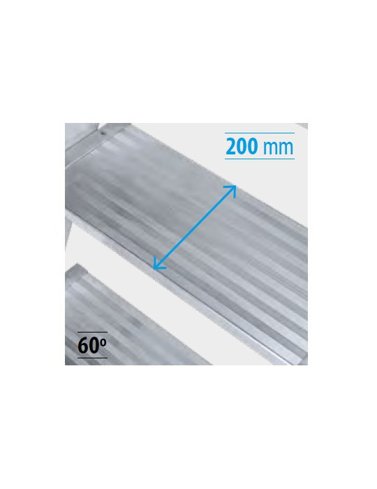 Escalera de acceso con plataforma de 60 Grados MAX de 5 peldaños con plataforma de 60x60 cm marca KTL