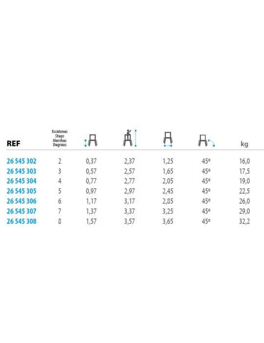 Pasarela de doble acceso de 45 Grados MAX de 6 peldaños con plataforma de 60x60 cm marca KTL