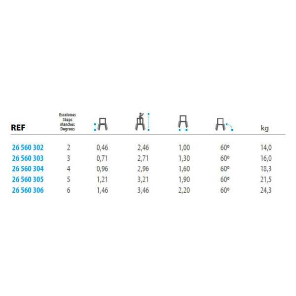 Pasarela de doble acceso de 60 Grados MAX de 3 peldaños con plataforma de 60x60 cm marca KTL