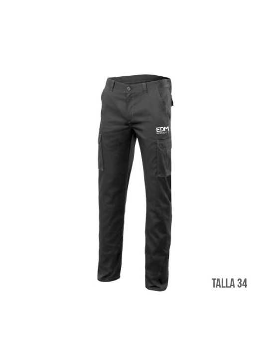 Pantalon Largo Negro TALLA-34 Serigrafiado EDM