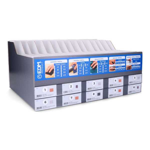 Expositor de Carton para Papel de Lija 49x22x37cm EDM