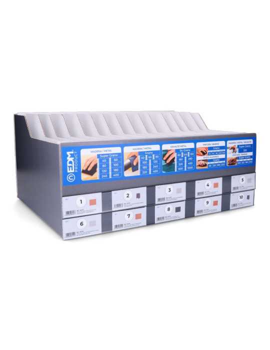 Expositor de Carton para Papel de Lija 49x22x37cm EDM