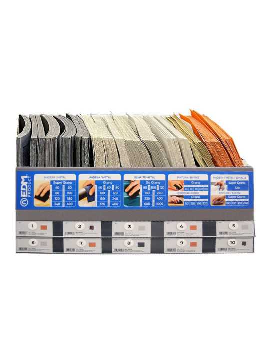 Expositor de Carton para Papel de Lija 49x22x37cm EDM