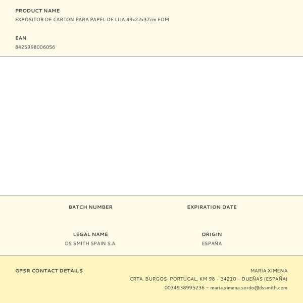 Expositor de Carton para Papel de Lija 49x22x37cm EDM