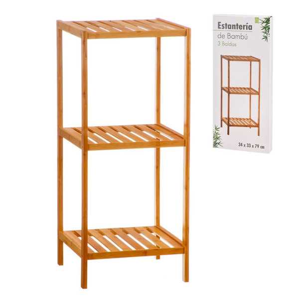 Estanteria de Bambu de 3 Baldas 34 x 33 x 79 cm CAISON