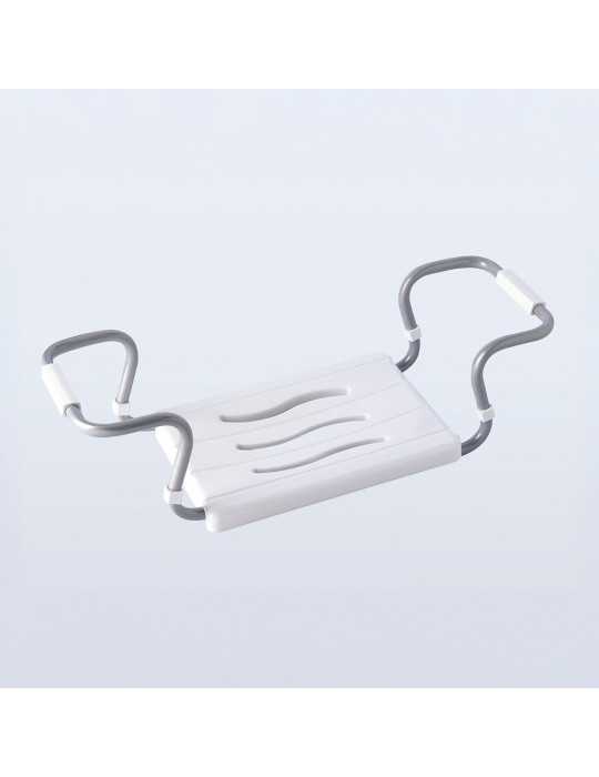 Asiento de Bañera Regulable (Minimo 55 cm, Máximo 70 cm), Blanco, Medida 55-70 x 26 x 18,7 cm BASICS